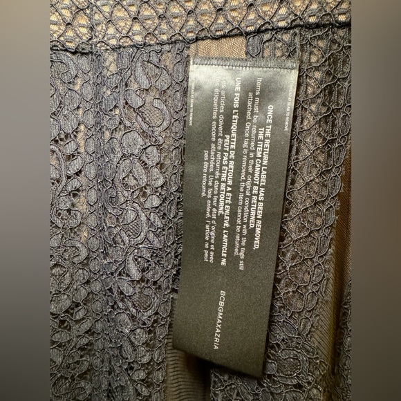 BCBG MaxAzria Andi Black Lace Trim Evening Dress 0 - Picture 2 of 7